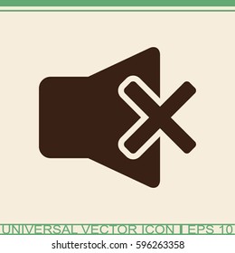 Mute speaker sign icon. Sound symbol.