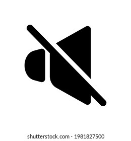 mute speaker solid black icon vector