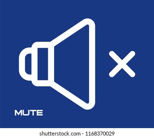 MUTE SPEAKER SYMBOL VECTOR ICON 