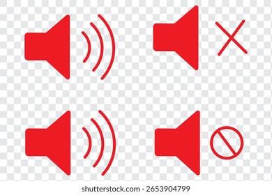 Mute speaker volume off audio silence icon. Mute sound icon vector set. speaker icon set. sound level. silent signs. Volume symbol. EPS 10