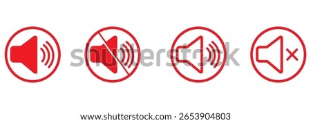 Mute speaker volume off audio silence icon. Mute sound icon vector set. speaker icon set. sound level. silent signs. Volume symbol. EPS 10