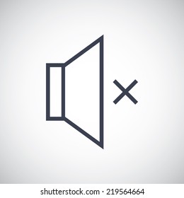 Mute Speaker Volume Sound symbol icon. Vector pictogram. Simple flat metro design style. esp10