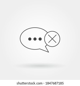 mute speech single isolated icon with modern line or outline style