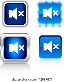  Mute  square buttons. Vector illustration.