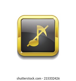 Mute Square Vector Golden Black Web Icon Button
