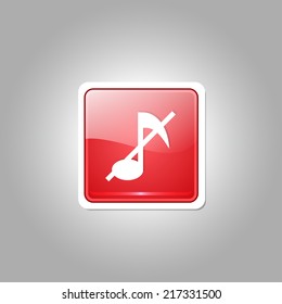 Mute Square Vector Red Web Icon Button