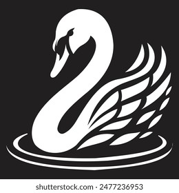 Mute swan art black and white clean and bold. Can be used for product, poster, logo, sticker or tattoo