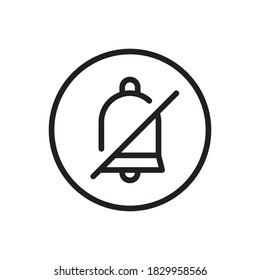 Mute (Uhrzeit und Datum) Symbol-Umrandungsvektor. einzeln auf weißem Hintergrund