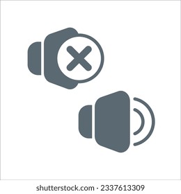 Mute and unmute concept illustration glyph icon design editable vector eps10