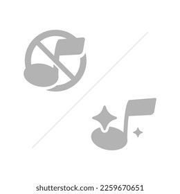 mute and unmute mode glyph icon for ui, editable vector eps10