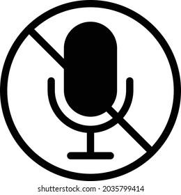 mute vector glyph flat icon