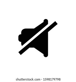 Mute vector icon. Editable symbol illustration.