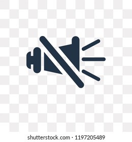 Mute vector icon isolated on transparent background, Mute transparency concept can be used web and mobile