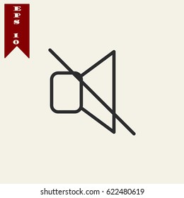 Mute vector icon line design