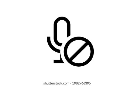 mute vector icon outline style with white background perfect pixel 