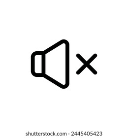 Mute vector icon. Sound off flat sign design. No sound symbol pictogram. Silent mode icon. Mute sign. Audio speaker sign. UX UI icon