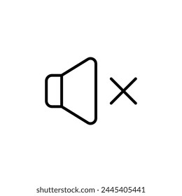 Mute vector icon. Sound off flat sign design. No sound symbol pictogram. Silent mode icon. Mute sign. Audio speaker sign. UX UI icon