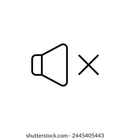 Mute vector icon. Sound off flat sign design. No sound symbol pictogram. Silent mode icon. Mute sign. Audio speaker sign. UX UI icon