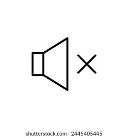 Mute vector icon. Sound off flat sign design. No sound symbol pictogram. Silent mode icon. Mute sign. Audio speaker sign. UX UI icon