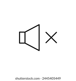 Mute vector icon. Sound off flat sign design. No sound symbol pictogram. Silent mode icon. Mute sign. Audio speaker sign. UX UI icon