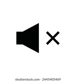 Mute vector icon. Sound off flat sign design. No sound symbol pictogram. Silent mode icon. Mute sign. Audio speaker sign. UX UI icon