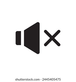 Mute vector icon. Sound off flat sign design. No sound symbol pictogram. Silent mode icon. Mute sign. Audio speaker sign. UX UI icon