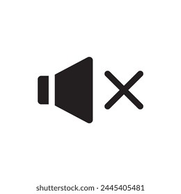 Mute vector icon. Sound off flat sign design. No sound symbol pictogram. Silent mode icon. Mute sign. Audio speaker sign. UX UI icon