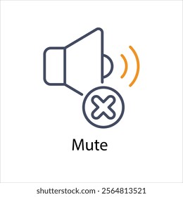 Mute Vector icon stock illustration