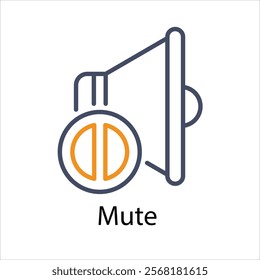 Mute Vector icon stock illustration