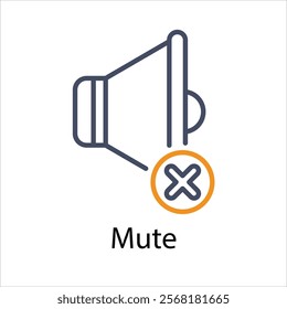 Mute Vector icon stock illustration