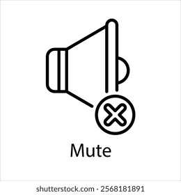 Mute Vector icon stock illustration