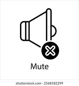 Mute Vector icon stock illustration