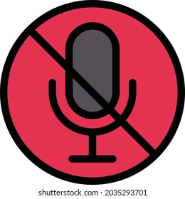 icono de silenciar el color de la línea vectorial