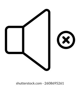 Mute Vector Line Icon Design