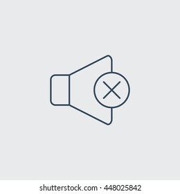 Mute Vector Line Icon. Eps.-10.