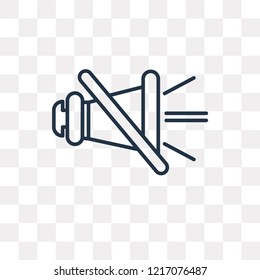 Mute vector outline icon isolated on transparent background, high quality linear Mute transparency concept can be used web and mobile