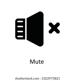 Mute Vector   solid Icon Design illustration. Multimedia Symbol on White background EPS 10 File