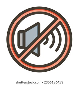 Mute Vector Thick Line Filled Colors Icon For Personal And Commercial Use.
