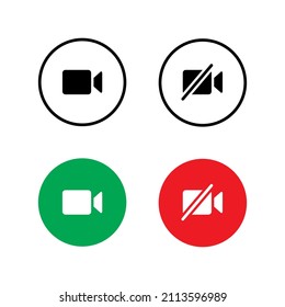 Mute Video Call Icon Vector for Web or Mobile App