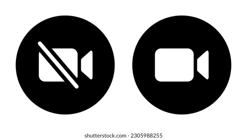 Mute video, off-camera icon vector. Streaming video button symbol