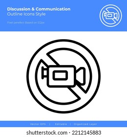 Mute video vector icon. can be use for user interface, seamless pattern, mobile app icon