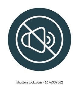 mute volume audio sound block style icon vector illustration