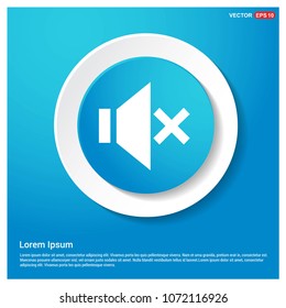 Mute volume Icon Abstract Blue Web Sticker Button