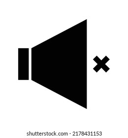 Mute Volume icon, full black. Suitable for website, content design, poster, banner, or video editing needs