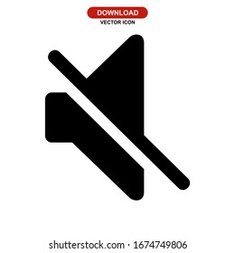 mute volume icon or logo isolated sign symbol vector illustration - high quality black style vector icons
