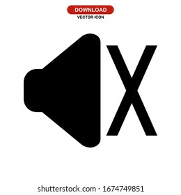 Icono de volumen silencioso o logotipo símbolo de signo aislado ilustración vectorial - iconos vectoriales de estilo negro de alta calidad
