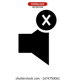 Icono de volumen silencioso o logotipo símbolo de signo aislado ilustración vectorial - iconos vectoriales de estilo negro de alta calidad
