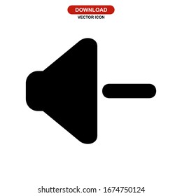 Icono de volumen silencioso o logotipo símbolo de signo aislado ilustración vectorial - iconos vectoriales de estilo negro de alta calidad
