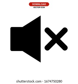 Icono de volumen silencioso o logotipo símbolo de signo aislado ilustración vectorial - iconos vectoriales de estilo negro de alta calidad
