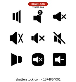 mute volume icon or logo isolated sign symbol vector illustration - Collection of high quality black style vector icons
